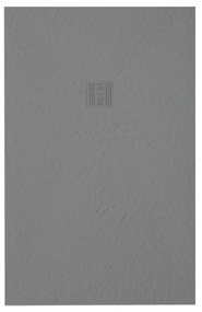 ZEZA Grade douchevloer - 90x110cm - antislip - antibacterieel - mineraalmarmer - rechthoek - mat cemento (grijs) 400000000000019487