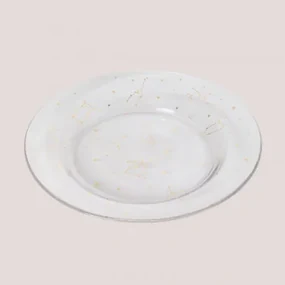 Set Van 4 Platte Glazen Borden Lyra Transparant - Sklum