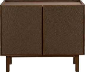 Kastje Walnoot Met Stoffen Deuren 90 Cm - 90x40x60cm.