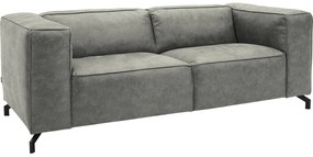 Goossens Bank Calvin grijs, micro leer, 2,5-zits, modern design