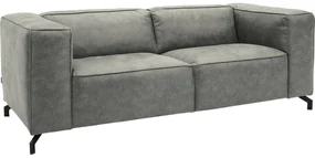 Goossens Bank Calvin grijs, micro leer, 2,5-zits, modern design