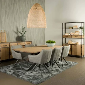 Tower Living Eettafel Spinpoot Gerookt Eiken 240x100 Luna - 240 X 100cm.