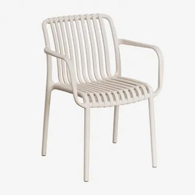 Set Van 4 Tuinstoelen Met Armleuningen Van Polypropyleen Wendell Tapioca Beige - Sklum