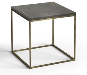 Bijzettafel in used messing/marmer Mahaut