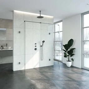Brauer JC profielloze inloopdouche XL 160x80cm gunmetal geborsteld