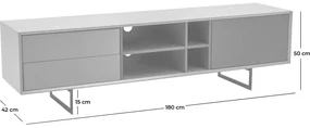 Goossens Basic Tv Meubel Vienna, 1 deur 2 laden 4 open vakken 42 cm diep