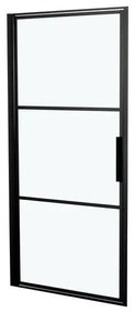 Riho Grid draaideur 100x200cm zwart profiel en helder glas G004003121