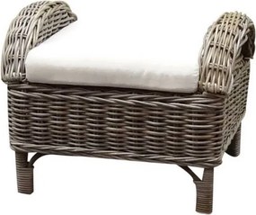 Naturel relax voetenbank 50x65xH43 cm wit