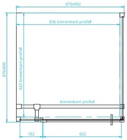 van Rijn ST05 douchecabine mat zwart 90x90cm