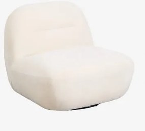 Draaifauteuil In Chenille Sernin Chenille Gebroken Wit - Sklum