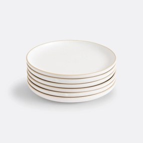 Set  van 6 dessertborden, in mat aardewerk, Nordik