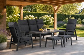 Stoel en Bank Loungeset 7 personen Aluminium Grijs  Lifestyle Garden Furniture Venice