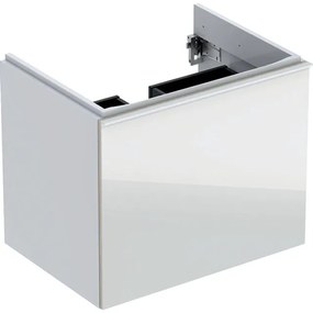 Geberit Acanto wastafelonderkast 1 lade front glas 64cm glans wit 500610012