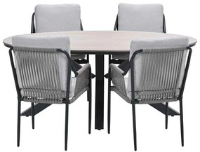 Garden Impressions Stevie tuinset 5-delig taupe - Tulli tuintafel 180x115 cm - light teak vironwood