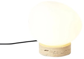 Japandi tafellamp beige met opaal glas - Sally