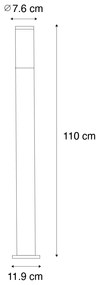 Moderne buitenlamp paal zwart 110 cm IP44 - Rox