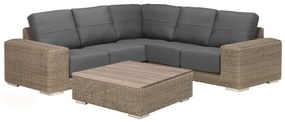 4 Seasons Outdoor Kingston hoekbank pure met tafel  * SALE * Loungeset   antraciet weerbestendig