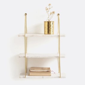 Wandrek in marmer en messing L40 cm, Fitia