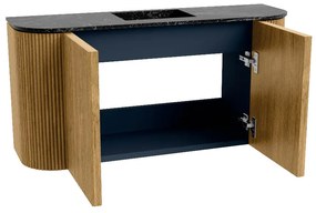 Mondiaz Joya DLux 85cm toiletmeubel ronding links/rechts oak met wastafel faye midden 1 kraangat lava