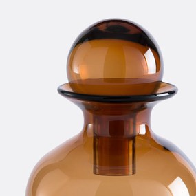 Decoratieve fles in amber glas H20 cm Nemia