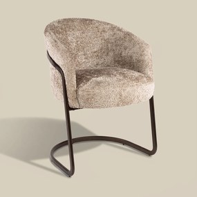 Moderne Armstoel Met Bronzen Frame Beige
