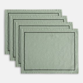 Set van 4 placemats gewassen linnen/katoen Métis Bourdon