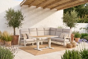 Hoek loungeset 6 personen Aluminium Taupe Lifestyle Garden Furniture Evora