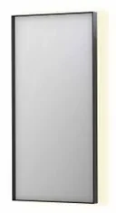 INK SP32 spiegel - 40x4x80cm rechthoek in stalen kader incl indir LED - verwarming - color changing - dimbaar en schakelaar - geborsteld metal black 8410005