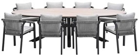 Garden Impressions Tarera tuinset 9-delig - Tulli tuintafel 280x140xH75 cm - light teak vironwood