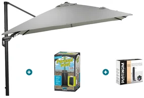 GI Hawaii zweefparasol Deluxe 300 x 300 cm. - Zand - met ingraafvoet en hoes