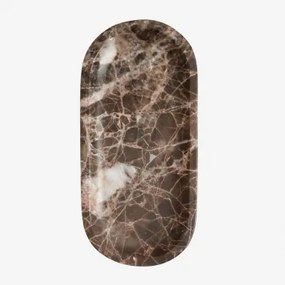 Decoratieve Schaal Van Natuurlijk Steen Ceranova ↔︎ 25 Cm & Bruin Marmer Emperador - Sklum