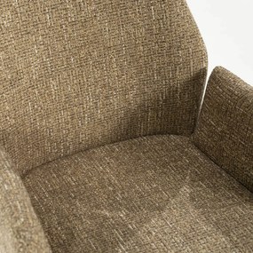 Eleonora Indy Stoel Met Armleuningen Mosterd Geweven Stof