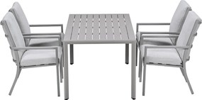 Garden Impressions Senja tuinset 5-delig taupe - Kasper tuintafel 160x90 cm