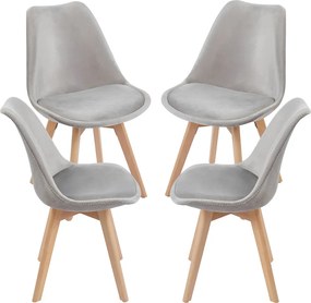 Set 4 Synk Fluwelen Stoelen