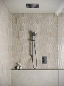 Saniclear Cube inbouw regendouche met inbouw douchekop 30x30cm, glijstang en 2 standen handdouche verouderd ijzer - gunmetal