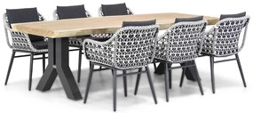 Tuinset 6 personen 240 cm Wicker/Aluminium Zwart Lifestyle Garden Furniture Dolphin/Woodside