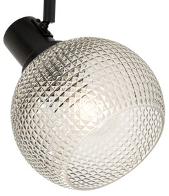 Design Spot / Opbouwspot / Plafondspot zwart met smoke glas 3-lichts - Chico Design E27 Binnenverlichting Lamp