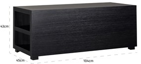 Richmond Interiors Oakura Tussentafel Bank Element Zwart - 104 X 45cm.