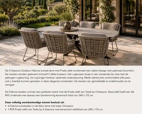 4 Seasons Outdoor Fabrice tuinset terre met Prado tafel met keramisch blad in barrelvorm 240 x 105 cm SALE Tuinset   bruin weerbestendig