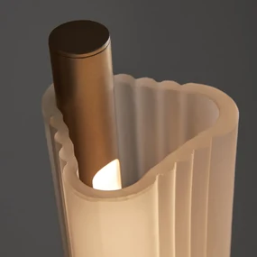 Vloerlamp in gezandstraald glas, design Gallina, Strozzi