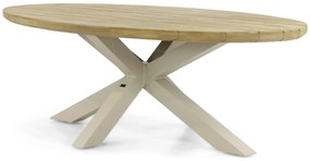 Dining Tuintafel ovaal 240 x 120 cm Aluminium/Teak Taupe Santika Diogo