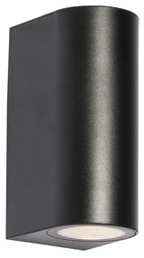 Moderne buiten wandlamp zwart kunststof ovaal 2-lichts - Baleno