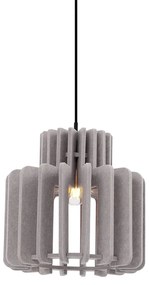 Retro hanglamp zwart met taupe kap - Felt