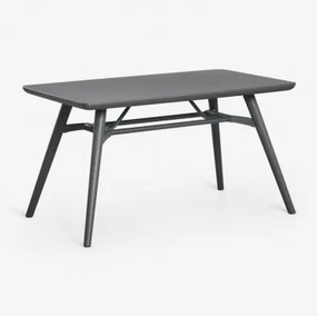 Rectangulaire Tuintafel 135x80 Cm Van Polypropyleen Scand Grijs – Grafiet - Sklum