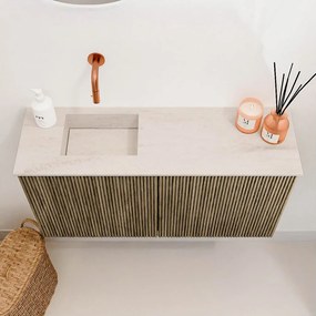 Mondiaz Joya DLux 80cm toiletmeubel dusk met wastafel faye links zonder kraangat meli