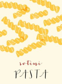 Ilustratie Rotini Italian pasta. Rotini poster illustration., Alina Beketova