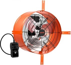 VEVOR Gevelventilator 40,6 cm, zolderventilator met een luchtstroom van 3304,6 m³/u, oranje, koeling en luchtcirculatie voor zolder, werkplaats en garage, behuizing van koolstofstaal, met thermostaat, netsnoer en bedieningskabel.