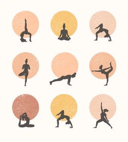 Ilustratie Contours of women in the yoga, OlgaSpb