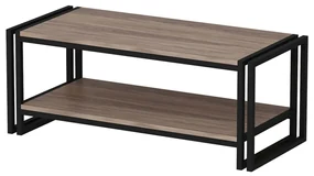 Homemania Salontafel Lesa 102x45x40 cm zwart en walnootkleurig