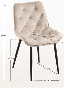 Set van 4 Miska fluwelen stoelen